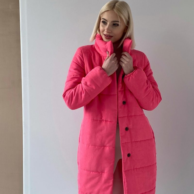 4960 Пальто стёганое утеплённое Premium розовое