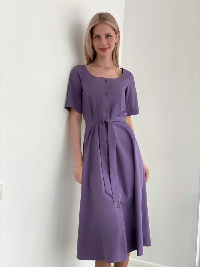 Платье с вырезом каре в цвете smoky lilac