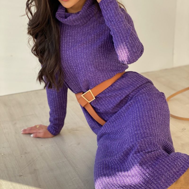 4954 Платье-свитер фиолетовое