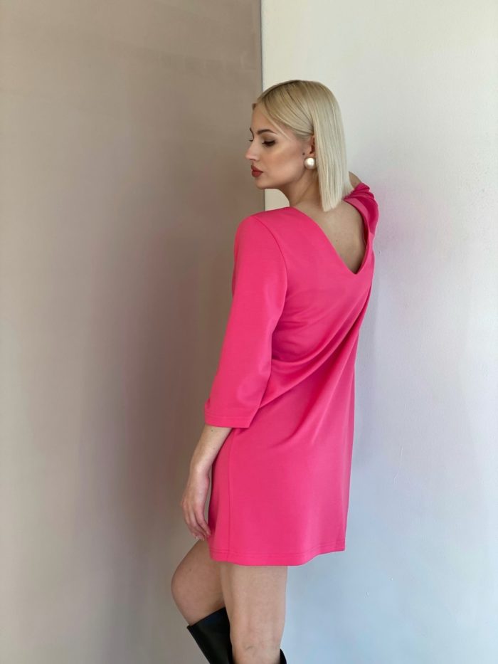 5781 Платье с декольте по спинке розовое